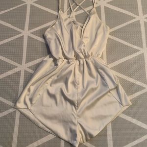 White satin romper